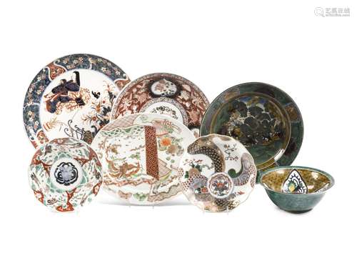 Seven Japanese Imari and Kutani Porcelain Wares