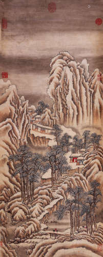 张若澄（1722-1770） 幽山雪霁图 立轴 设色纸本