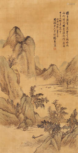 张熊（1803-1886） 仿王翚笔意 立轴 设色绢本