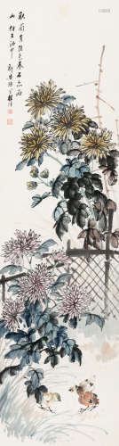 程璋（1869-1938） 吉菊延年 立轴 设色纸本