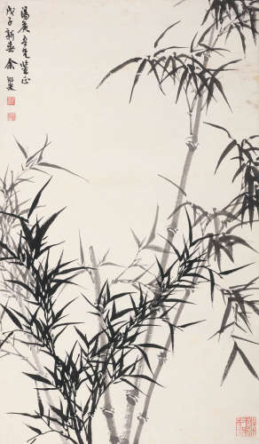 余绍宋（1883-1949） 风竹图 立轴 水墨纸本