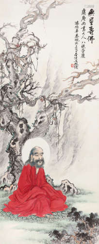 金健吾（1891-?） 无量寿佛 立轴 设色纸本