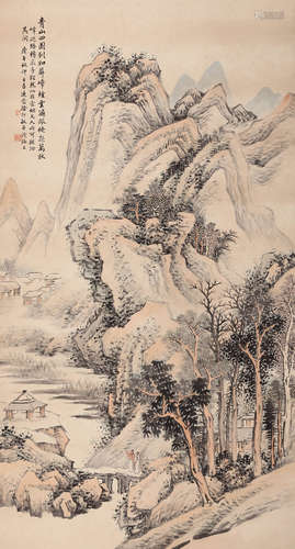 徐行敏（1871-1932） 云烟山色 立轴 设色纸本