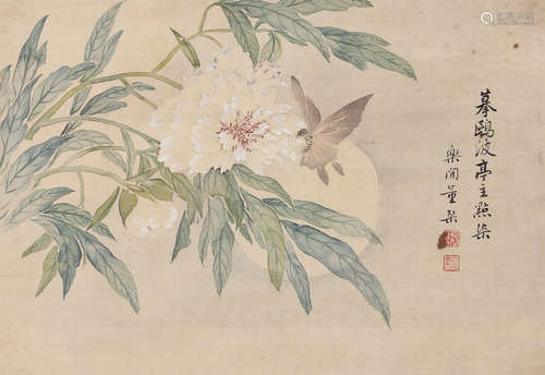 董棨（1772-1844） 花卉 立轴 设色绢本