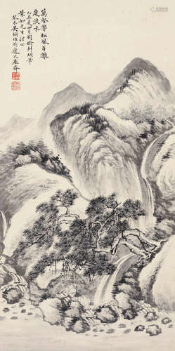 吴琴木（1894-1953） 山水 立轴 水墨纸本