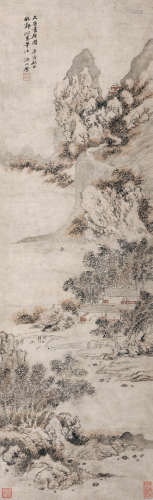 吴历（传）（1632-1718） 天香书屋图 立轴 设色纸本