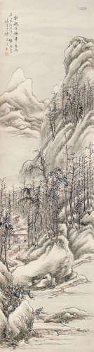 陈康侯（1866-1937） 拟恽南田山水 立轴 设色纸本