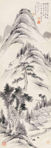 陆俨少（1909-1993） 山水 立轴 水墨纸本