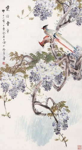 金梦石（1869-约1952） 紫绶金章 立轴 设色纸本