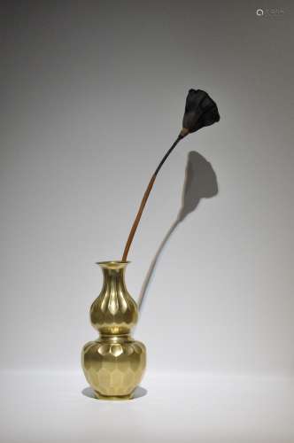 清中期葫芦铜花瓶