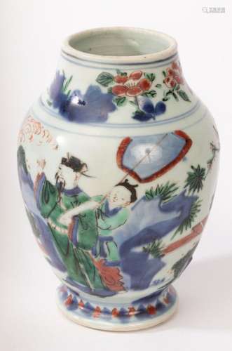 A Chinese famille vert porcelain vase, Lianziguan, Shunzhi (...
