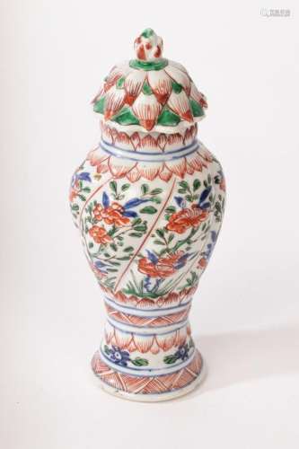 A Chinese famille vert vase, Jituiping, Kangxi, decorated wi...