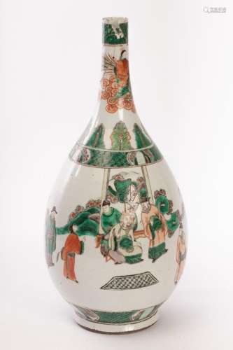 A Chinese famille vert vase, Youchuiping, Qing, decorated fi...