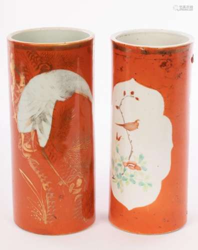 Two Chinese famille rose vases, 19/20th Century, one decorat...