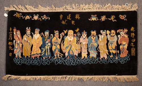 A Chinese pictorial rug, likely Peking, early 20th Century, ...