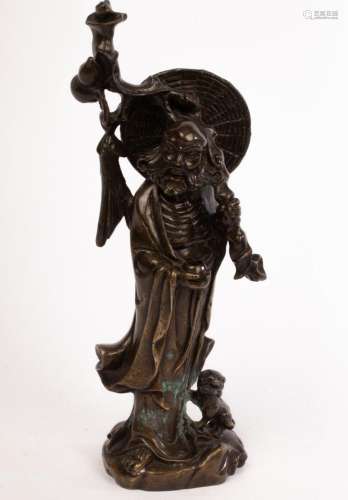 A Chinese bronze statue, 19/20th Century, depicting the Budd...