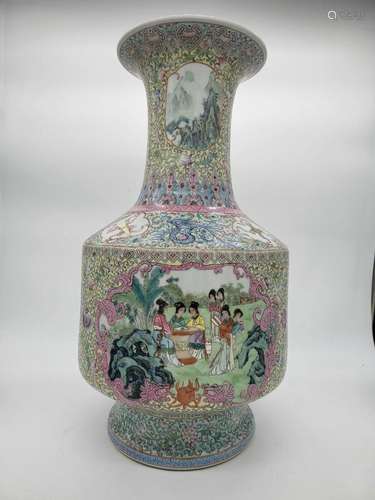 Dynastie Qing Qianlong vase à fleurs famille rose