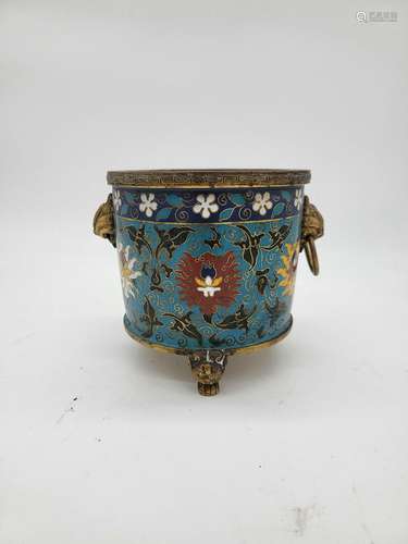 Réchaud trépied cloisonné Ming Jingtai