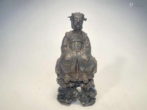 Figurine en bronze saupoudré d'or de la dynastie Ming (origi...