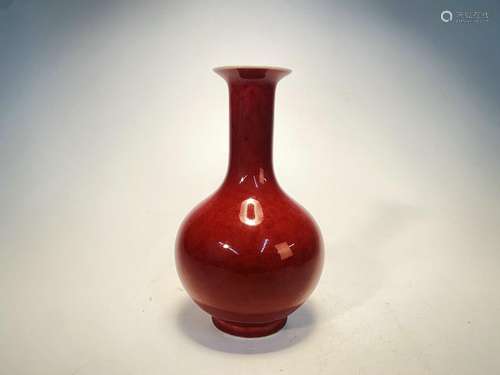 Vase d'appréciation émaillé rouge Qing Qianlong