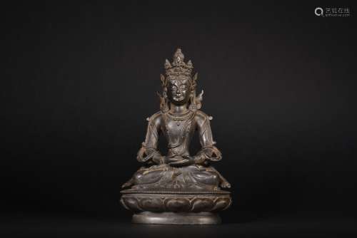 17世纪 西藏雪堆白风格铜无量寿佛坐像