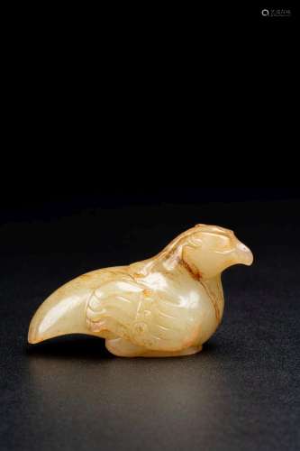 A CHINESE WHITE JADE CARVING OF BIRD