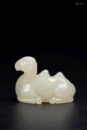 A CHINESE WHITE JADE CARVING OF CAMEL