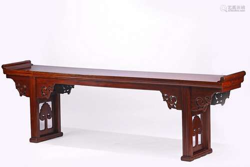 A MASSIVE CHINESE WOOD CARVED ALTAR TABLE