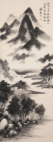 LIU HAISU: INK ON PAPER LANDSCAPE PAINTING