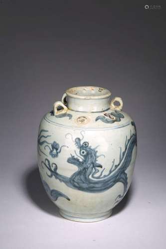 A BLUE AND WHITE 'DRAGON' JAR