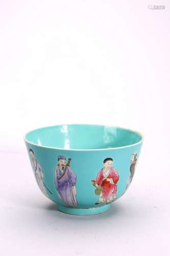 A CHINESE FAMILLE ROSE 'EIGHT IMMORTALS' BOWL