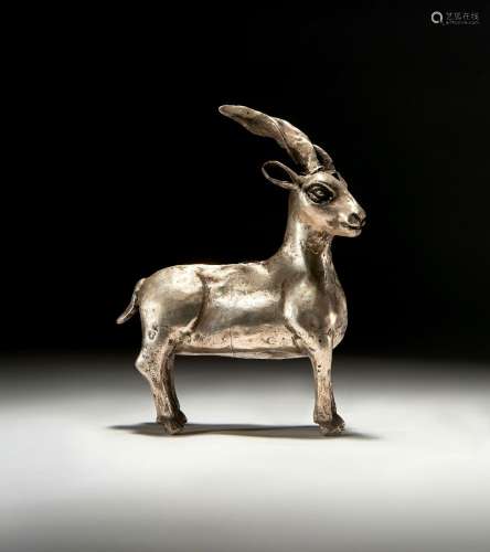 A HIGHLY IMPORTANT ACHAEMENID SILVER IBEX FIGURE, CIRCA 5TH ...