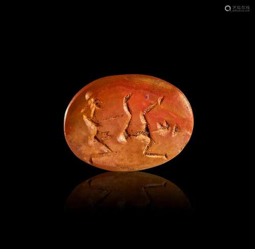 A ROMAN PERIOD EROTIC INTAGLIO EROTIC SCENE, CIRCA 3RD CENTU...