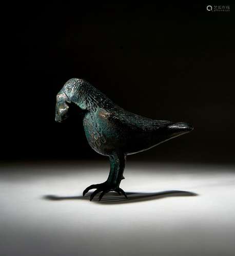 A ROMAN BRONZE RAVEN, CIRCA 1ST CENTURY A.D.