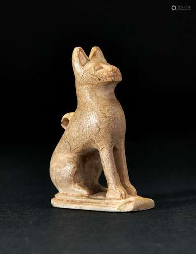 AN EGYPTIAN BONE CAT AMULET LATE PERIOD, 664-343 B.C.