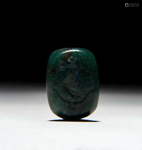 A ROMAN THREE DIMENSIONAL CHALCYDOINY BEAD OF A DOLPHIN, BIR...