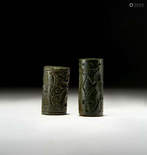 TWO WESTERN ASIATIC CYLINDER SEALS