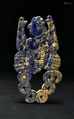 A LAPIS LAZULI SCORPIAN GODDES, TURKMENISTAN, CIRCA 3000 B.C...