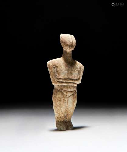 A MARBLE FIGURE OF A FEMALE IDOL, MOTHER GODDESS, PROBABLY C...