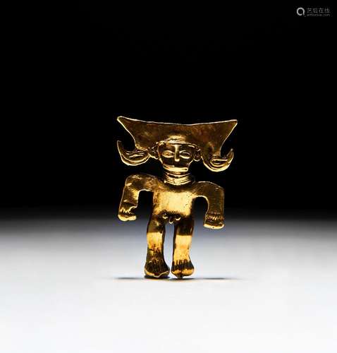 A PRE COLOMBIAN GOLD FIGURE, CIRCA 800-1200 A.D