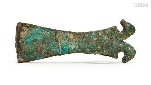 A LURISTAN DOUBLE HEADED BRONZE AXE, CIRCA 7TH CENTURY B.C.