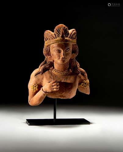 A GANDHARA TERRACOTTA FEMALE DEITY, CIRCA 5TH CENTURY CE OR ...