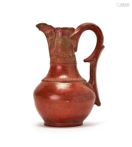 A RED TERACOTTA WATER JUG, NASRID SPAIN, 15TH CENTURY