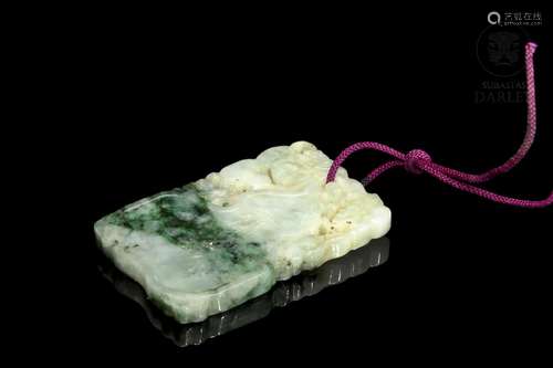 Carved jade plaque, 20th century