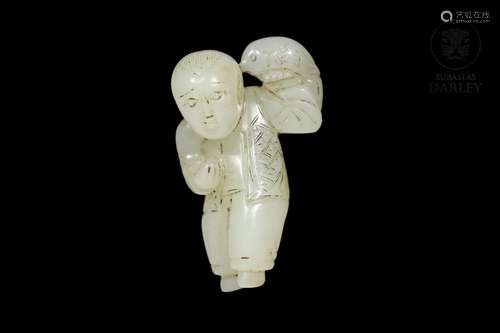 Carved jade figure "Fisherman", Qing dynasty