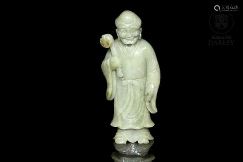 Carved jade figure "Shou Lao", Qing dynasty