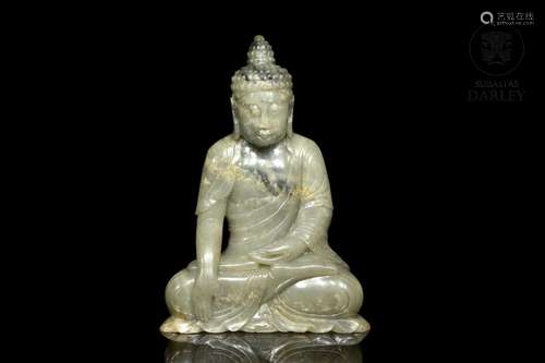 Carved jade Buddha, Qing dynasty