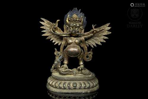 Figura de bronce "Garuda", China, dinastía Qing