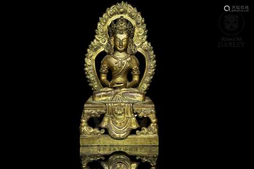 "Amitayus Buddha" of gilded bronze, Qing dynasty