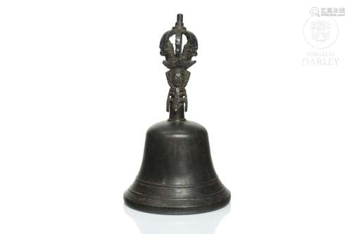 Tibetan bronze bell, 19th - 20th century